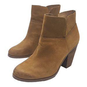 Vince Camuto Ankle Boots Brown Suede Women's 10 High 3.5" Wooden Heel Bootie